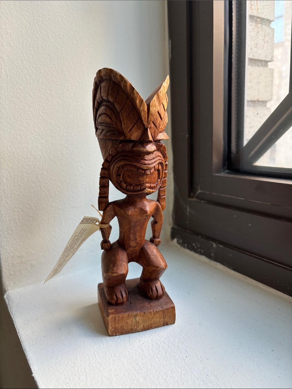 Carved Brown Wooden Tribal Figurine Sculpture - Home Art